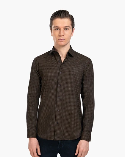 پیراهن مردانه طرح دار چاپی کد 1-1818