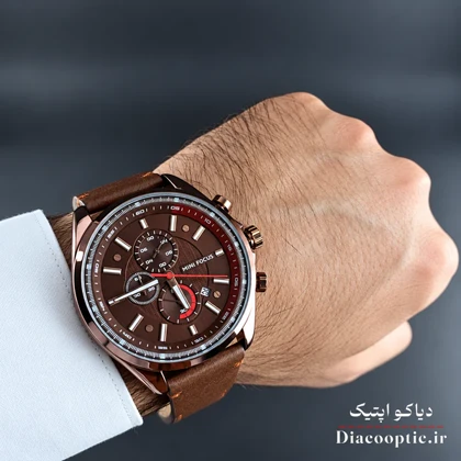 ساعت مچی مردانه اورجینال موتور ژاپن برند مینی فوکوس سه موتور مدل Mf0080G.01 بند چرم