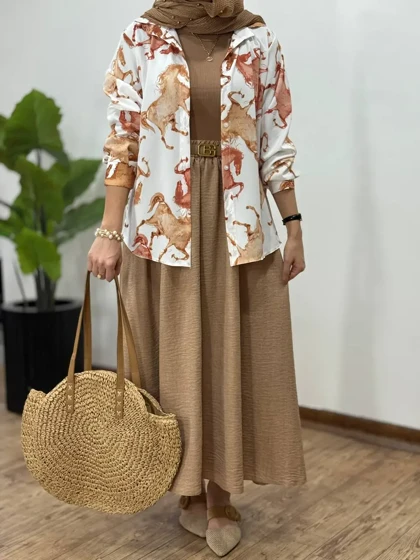 ست تونیک و دامن روژین