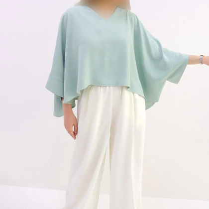 شومیز زنانه آستین کیمونو لینن بیانکا (Bianca) سین استایل