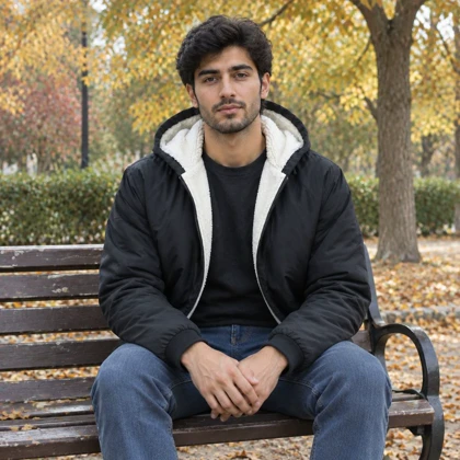 سویشرت مردانه مشکی داخل تمام خز مدل adidas-مشکی