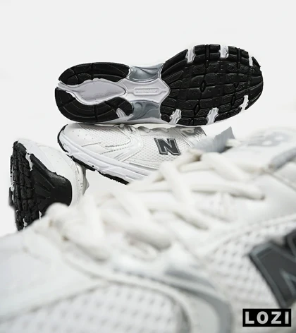 کفش کتانی مردانه و زنانه سفید طوسی NEW BALANCE 530