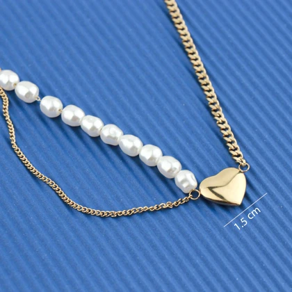 گردنبند زنانه قلبی مروارید