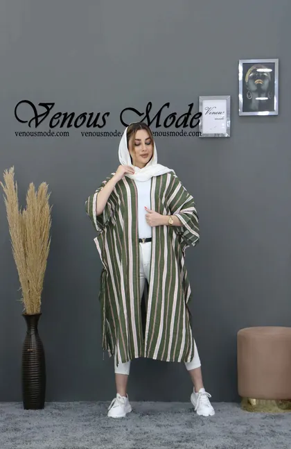 مانتو بلند نخی راه راه