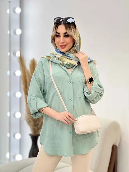 شومیز کراش آستین بند دار