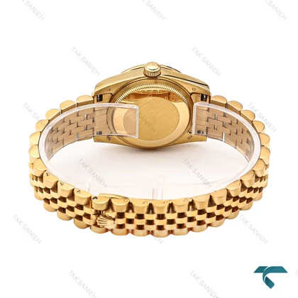 ساعت زنانه رولکس طلایی صفحه صورتی دورنگین Rolex-6626-L
