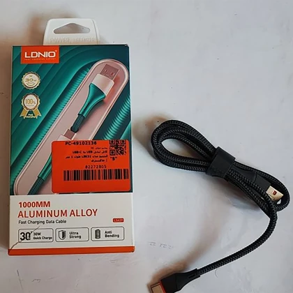 کابل شارژر تایپ سی الدنیو LDNIO مدل LS631 توان 30 وات 1 متری