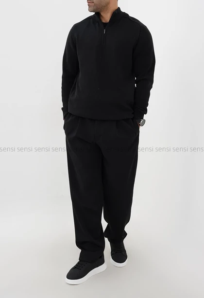 بلوز بافت یقه 5سانت نیم زیپ مردانه کد20000041