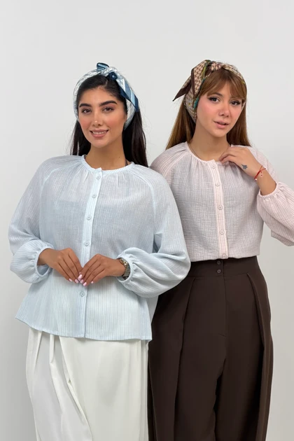 شومیز ملانژ آستین رگلان دلینا