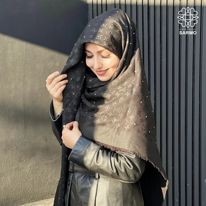 روسری نخ کشمیر آلیس نگین‌دار