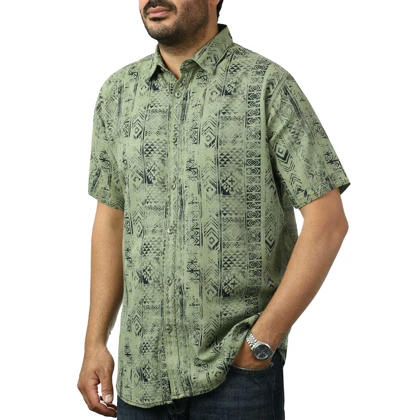 پیراهن آستین کوتاه طرح دار مردانه مدل 6111417
