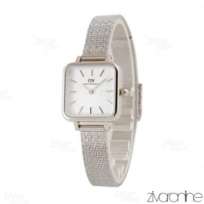 ساعت دنیل ولینگتون زنانه مربعی بند حصیری صفحه سفید 104807
