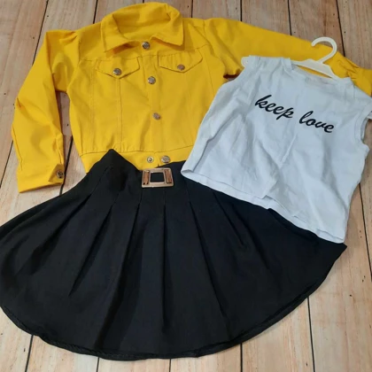 کت و دامن کتان شیک دخترانه مجلسی