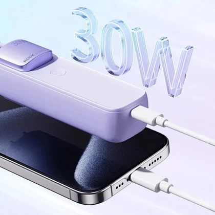 پاور بانک تایپ سی 30 وات 5000 به همراه کابل تایپ سی راک RWC-8890