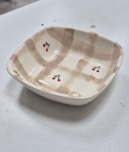 ظرف سرو مربع سرامیک آلبالو