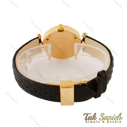 ساعت ورساچه زنانه طلایی بند چرم مشکی Versace-2739-L
