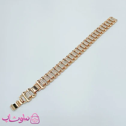 دستبند زنانه ژوپینگ مدل Rolex نگین‌دار کد 5991
