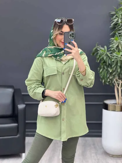 مانتو بغل زیپ جیب نما