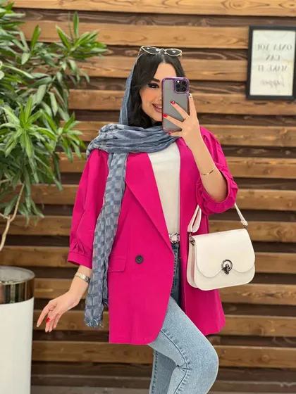 مانتو تک دکمه آسیتن پفی