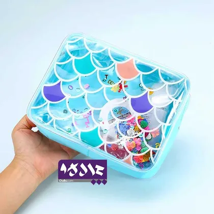 کیف شفاف آرایشی طرح پری دریایی آکواریومی