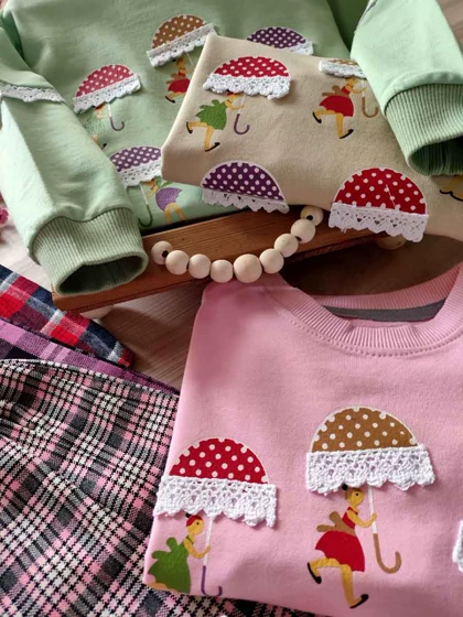 بلوز دامن دخترانه مدل چتر