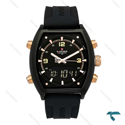 ساعت مچی دوزمانه نیوی فورس NF9242 مردانه فول مشکی NaviForce-7664-G