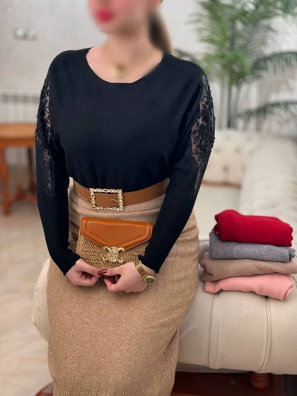 بلوز گپ گرم دار باکیفیت وارداتی مدل طنین کد 40184