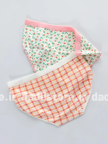 شورت اسلیپ نخ پنبه عروسکی طرح گل و گیلاس