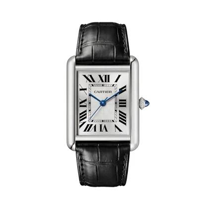 ساعت مچی مردانه کارتیر TANK مدل L9009BK صفحه سفید صدفی بند چرم مشکی