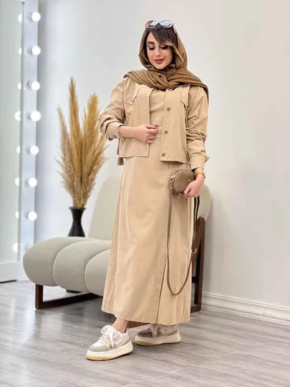 ست کت و سارافون جیب نما