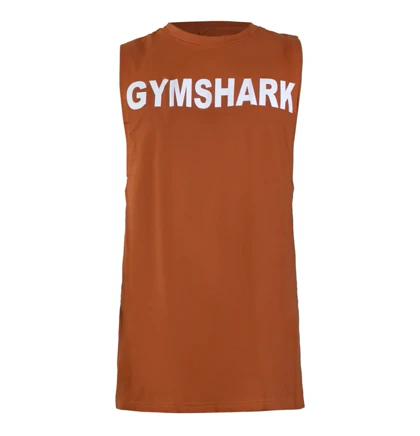 رکابی تنک تاپ اور سایز مردانه جیم شارک مدل 10549 آجری