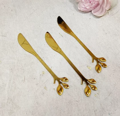 کارد 6 عددی طلایی طرح برگ