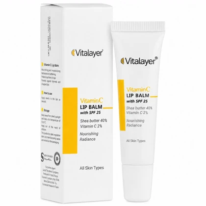بالم لب بی رنگ ویتالیر مدل Vitamin C محافظت در برابر آفتاب با SPF25