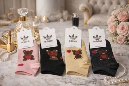 جوراب بچگانه فانتزی 12 جفتی برند آدیداس نخی نرم و لطیف