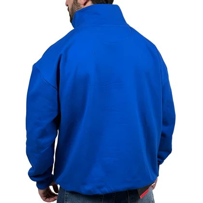 دورس مردانه یقه نیم زیپ آبی طرح ساده