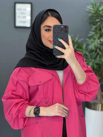 مانتو لینن آستین کش چهار جیب