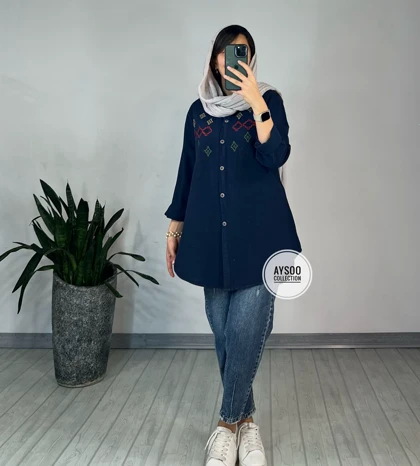 مانتو گلدوزی شقایق 1(ایراد دار)