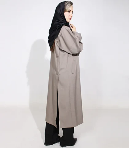 مانتو بلند پشت دگمه کد 1108