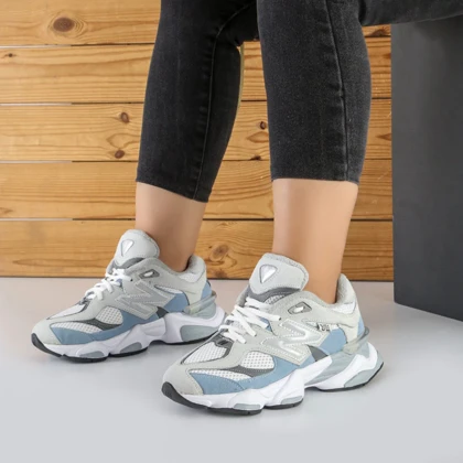 کفش و کتانی زنانه و دخترانه مدل نیوبالانس 9060 NEW BALANCE رنگ طوسی آبی کد 8974