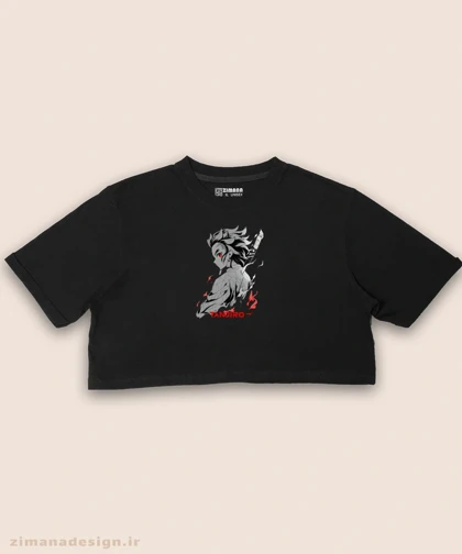 کراپ زنانه طرح شیطان کش شخصیت تانجیرو کد 938