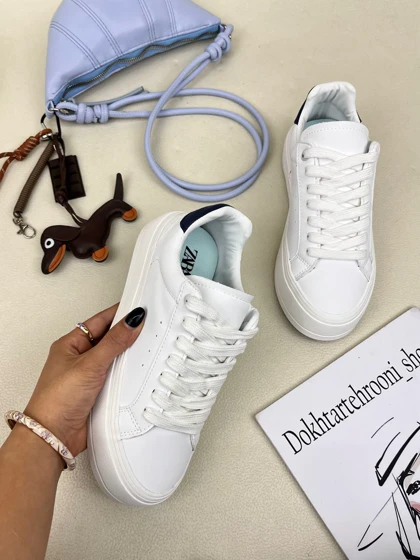 ونس زنانه لژدار زارا ZARA Canvas Syle Trainers کد 1561 دختر طهرونی