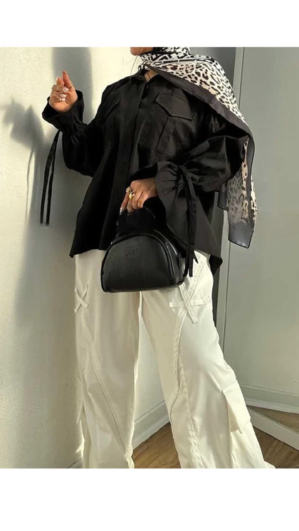 شومیز عروسکی مچ بندی زنانه 69003