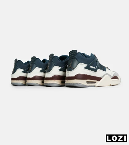 کتانی ساق‌دار زنانه و مردانه آبی سفید کرم Nike air jordan 4 مدل 6830