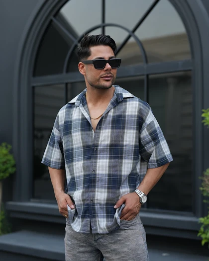 پیراهن چهار خانه باکسی