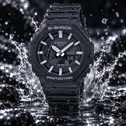 ساعت مچی مردانه عقربه ای دیجیتال جی شاک کاسیو Casio مدل GA-2100-1AER ضد آب