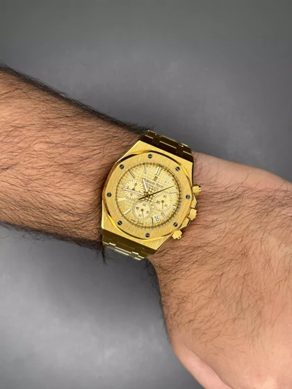 ساعت مچی اودمار پیگه کورنوگراف بند و صفحه طلایی Audemars Piguet