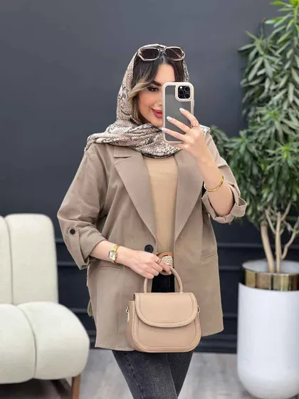 مانتو دو دکمه ثمین