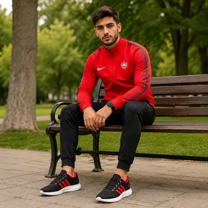 پکیج ست بهاره مردانه پرسپولیس مدلJ92+کفش ورزشی مدل Alshen