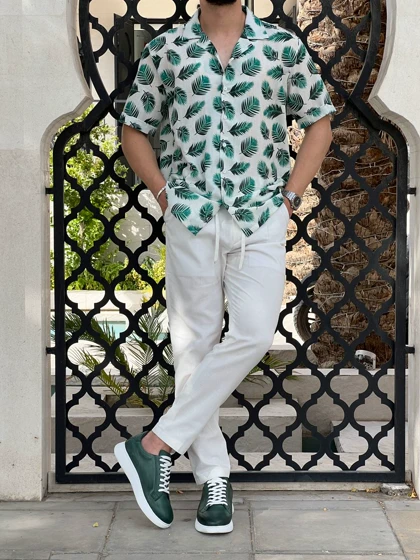 پیراهن لینن طرحدار کد sh177