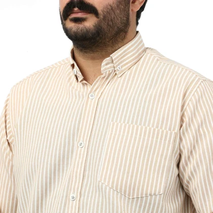 پیراهن آستین بلند راه راه مردانه مدل 6102102